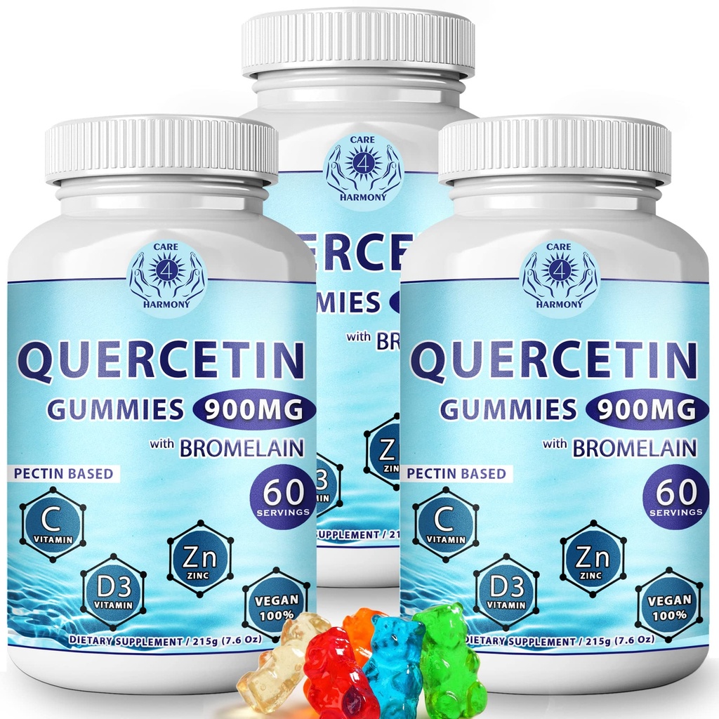 (3Pack) Quercetin Gummies - Quercetin s hypromínom Vitamín C + zinok Vitamín D3 