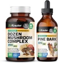 BIO KRAUTER Dozen Mushrom 100 Kapsule & Pine Bark Tinture 4 Fl. Oz.