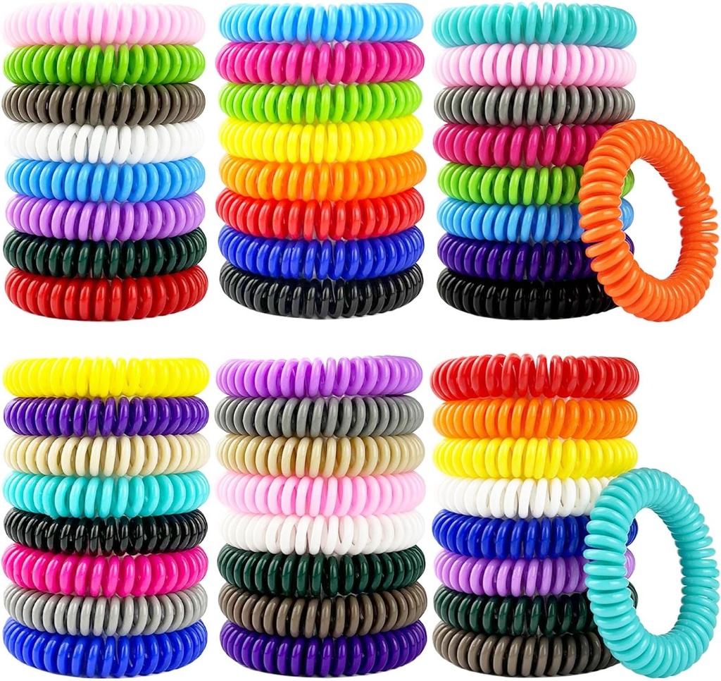 Mosquito Repelent Bracelets 50 balenie, Individuálne zabalené Mosquito Repelent Bands s 60 ks Mosquito Repelent Stickers, DeET-Free Mosquito Wristbans Patches for Adults and Kids Indoor Outdoor