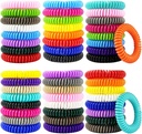 Mosquito Repelent Bracelets 50 balenie, Individuálne zabalené Mosquito Repelent Bands s 60 ks Mosquito Repelent Stickers, DeET-Free Mosquito Wristbans Patches for Adults and Kids Indoor Outdoor