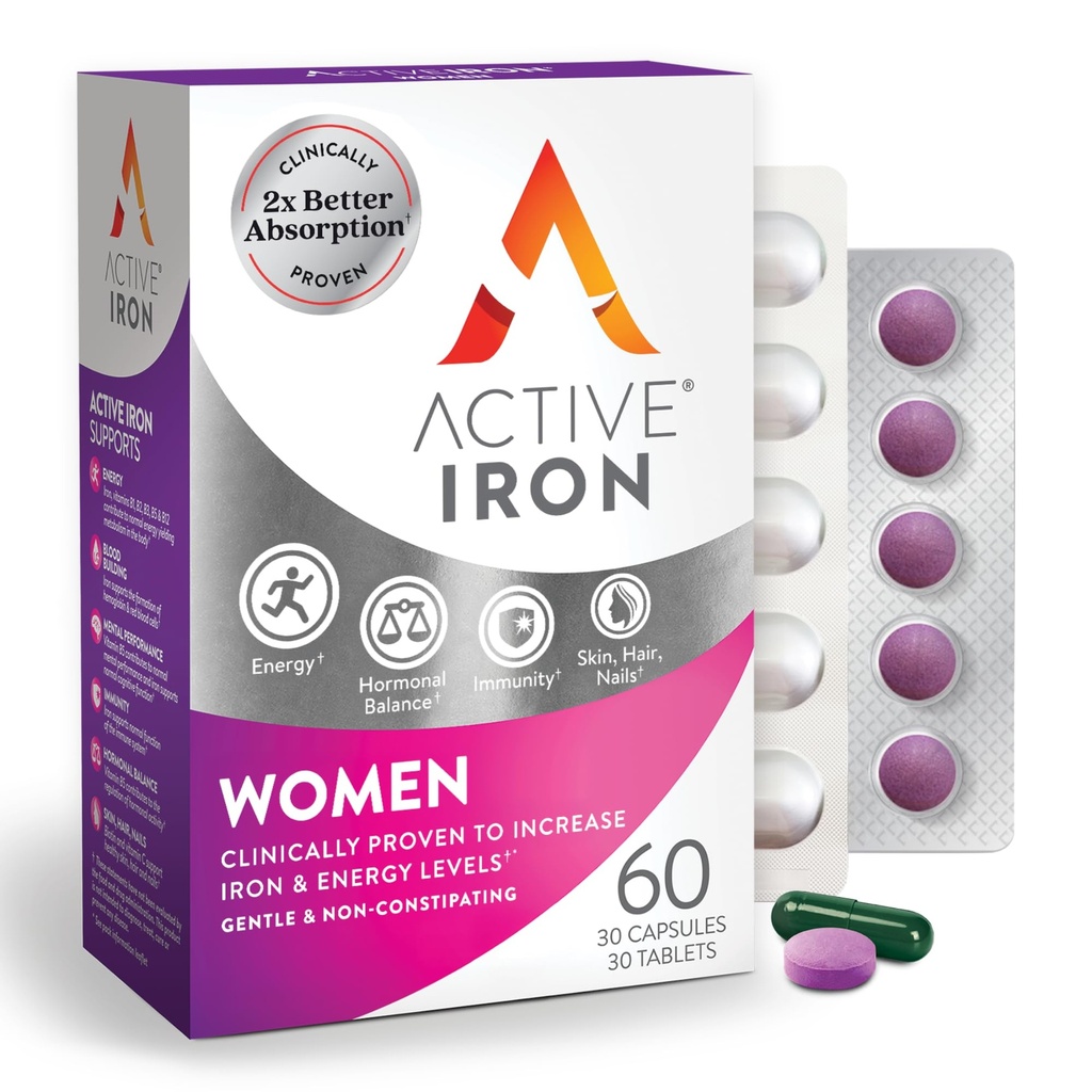 Aktívne železo doplnok 25 mg + Multivitamín pre ženy 
