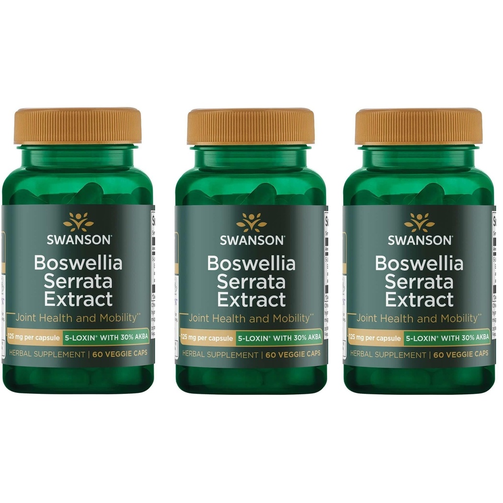 Swanson Boswellia Serrata Extract 125 mg 60 Veg Caps (3 balenia)