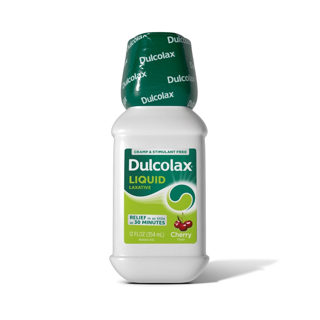 Dulcolax Saline Laxative Liquid, Fast & Gentle Cescape Relief, Natural Laxatives, Softens Stool, Cherry Flavor, Hydroxid horečnatý 1200 mg, 12 fl. oz.