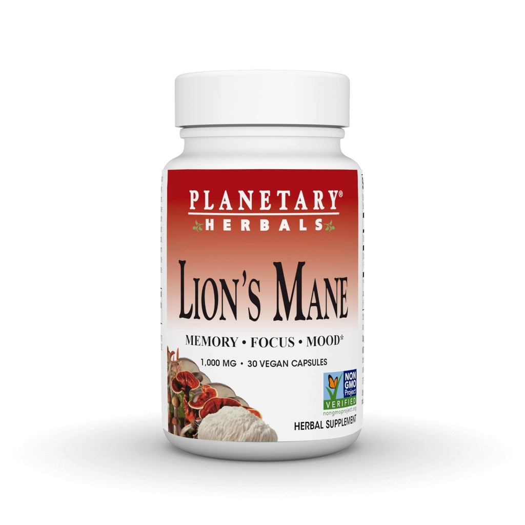 Planetárne bylinné mane leva, na pamäť, zameranie a náladu*, 1000 mg - 30 Vegánskych kapsúl