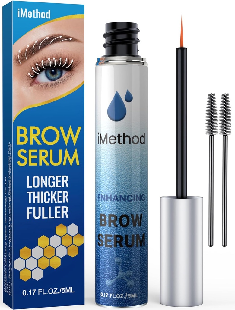 iMetóda rastu obočia sérum - Obočie sérum na rast obočia, hrubšie obočie za 4 týždne, zvýšenie obočia, prirodzené zväčšenie obočia 5ML, jasné