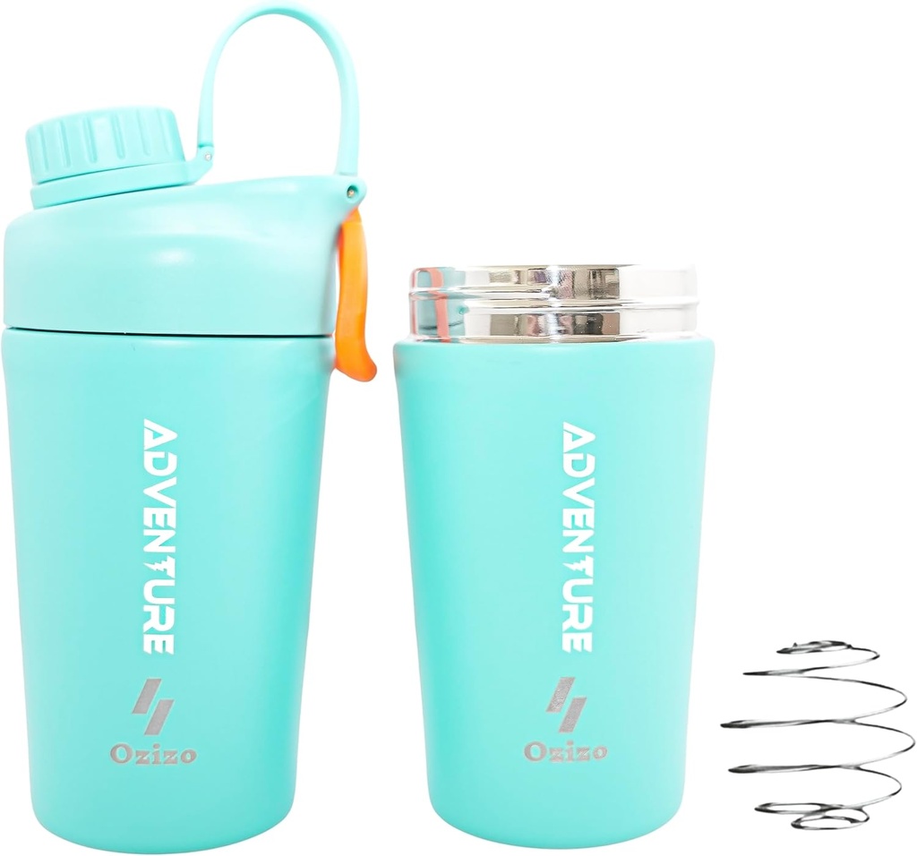 Ozizo Protein Mixing Cup for Protein Mixes, 20 Ounces Stainless Steel Protein Shaker Bottle, Izolated, Leak Proof, Odor Resistant, Malá Cute Gym Mixer pre mužov, Ženy, chlapci, Dievčatá, Hot & Cold Drinks