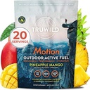 TruWild Motion All Natural Pre Workout Powder Drink Mix pre mužov a ženy bez nervov alebo krachu, celý potravinársky závod na báze Vegan, Organic with Electrolytes + BioPrine, 20 Servings (Pineapple Mango)