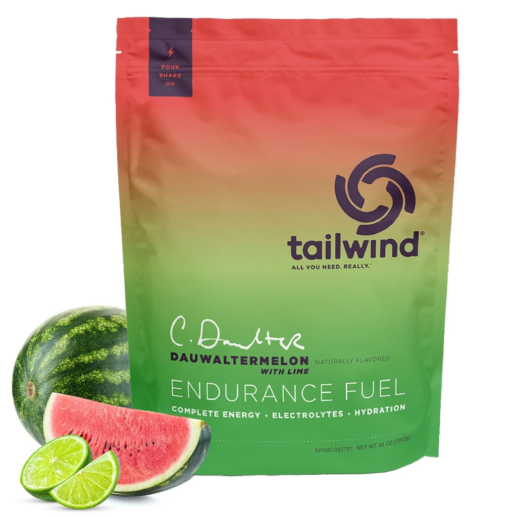 Tailwind Nutrition Endurance Fuel, Carbohydrát a Electrolyte Sports Drink Mix Powder, Gluten-Free, Vegan, Dauwaltermelon, 50 Servings