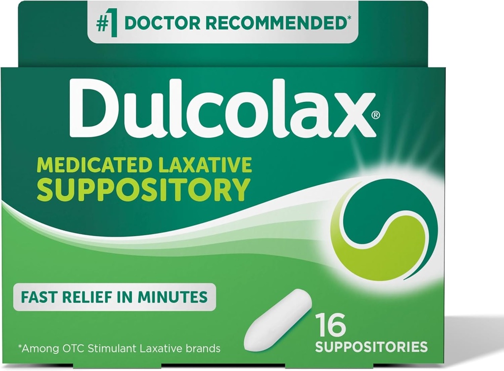 Dulcolax Stimulant Laxatívne medikované domnienky, predvídateľná a účinná úľava od zápcha, Bisakodyl 10 mg, 16 gróf
