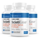 SciatiEase ischias Nerve Zdravotná podpora doplnok - Nerve Podpora Formula s AlphaPalm, Pea, Vitamín B komplex, Alpha Kyselina lipová 300 mg - 3 fľaše