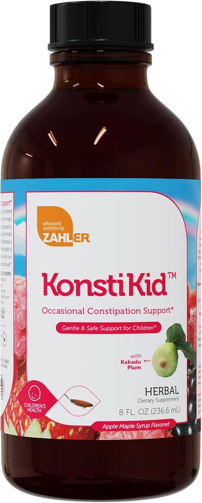 Zahler KonstiKid, Detské Zápcha Doplnková podpora, LiquidZápcha Jednoduché, Podporuje Pravidelnosť a Tráviace zdravie, 8OZ