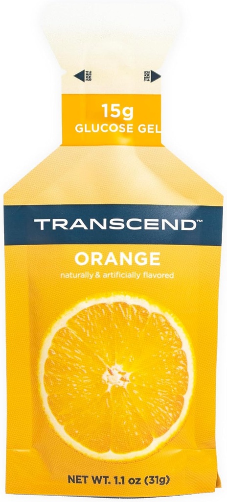 Transcend Foods Orange Gel (1,1 oz, balenie po 38) Rýchle pôsobiaci Carb gél Orange Flavor