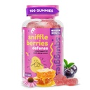 Squiggles Sniffle Berries Elderberry Gummies with Bee Propolis & Echinacea, Kids Immune Booster, Propolis Gummies for Health, Batoľa Vitamíny pre imunitnú podporu, Chutný Chewy Gummy (100 Počet)