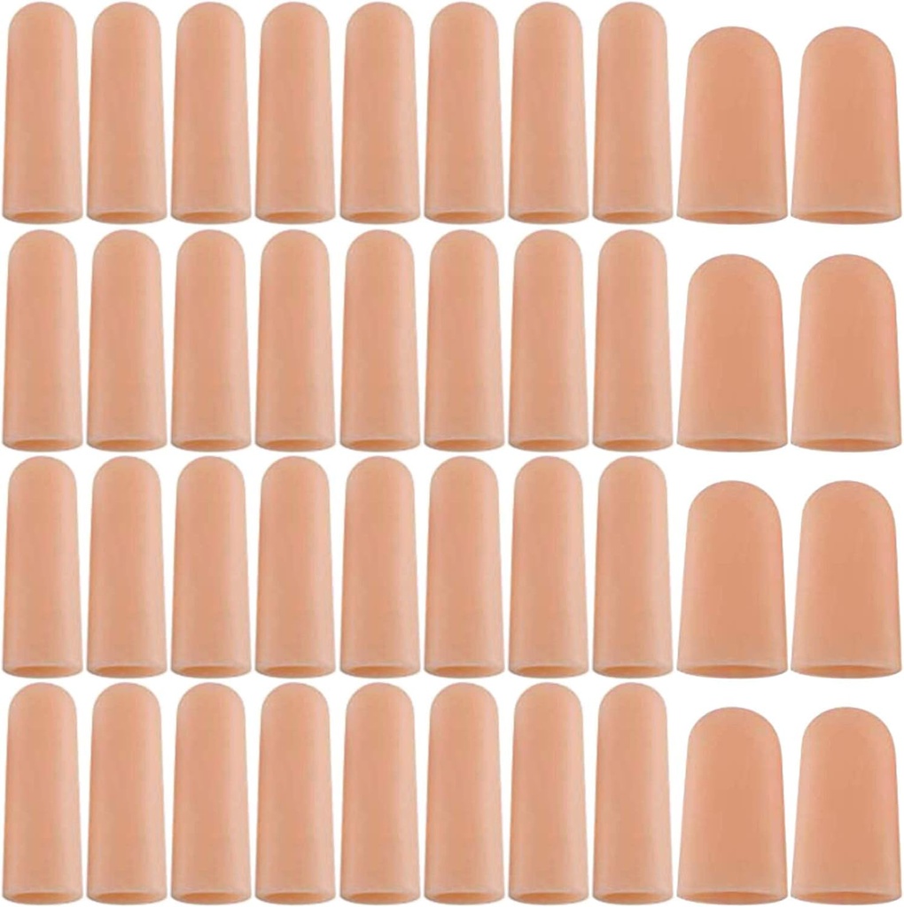 ANCIRS Gel Finger Podpora Ochranné rukavice, Gel Finger Cots / Covers - Rôzne veľkosti Silikónové prsty pre ruky praskanie, Ekzém kože (40ks)