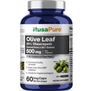 NusaPure Olive Leaf 50:1 Extract, 500 mg Ekvivalent s 25,000mg - 50% Oleuropein Vegan/Vegetarián - Super sila bez oleja 60 Kapsule