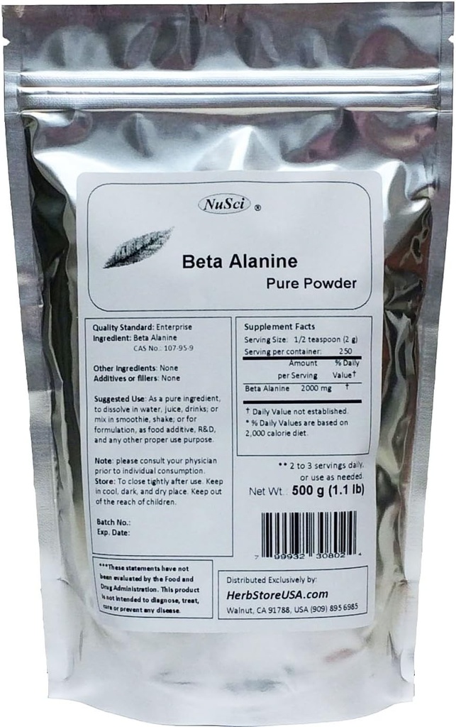 Pure Beta Alanine Powder for Endurance (500 gramov (1,1 lb))