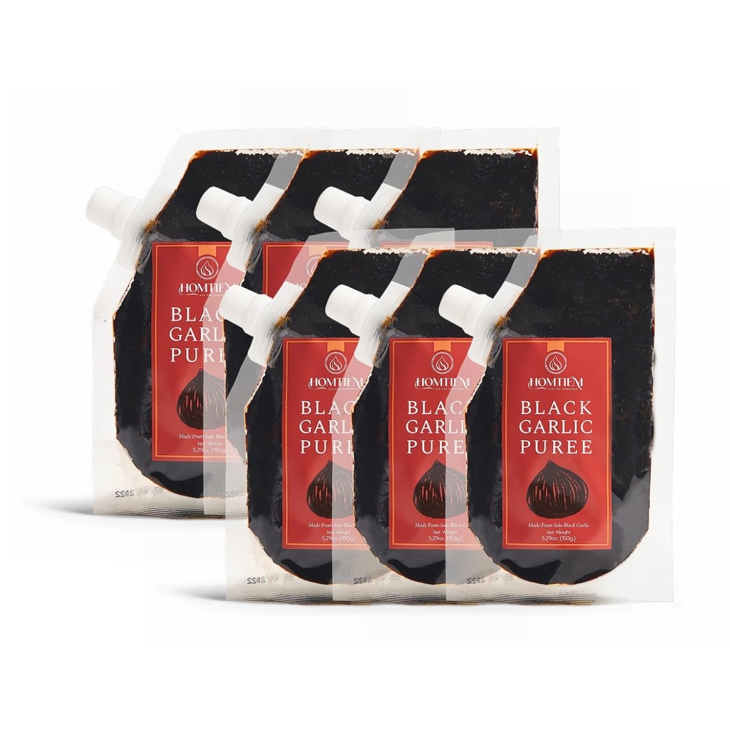 Homtiem čierny cesnak Puree 150g. (Vyrobené zo 100% Solo Black Cesnak), kvasené 90 dní, non-GMO, pripravený k jedlu pre štipnutie a varenie (6)