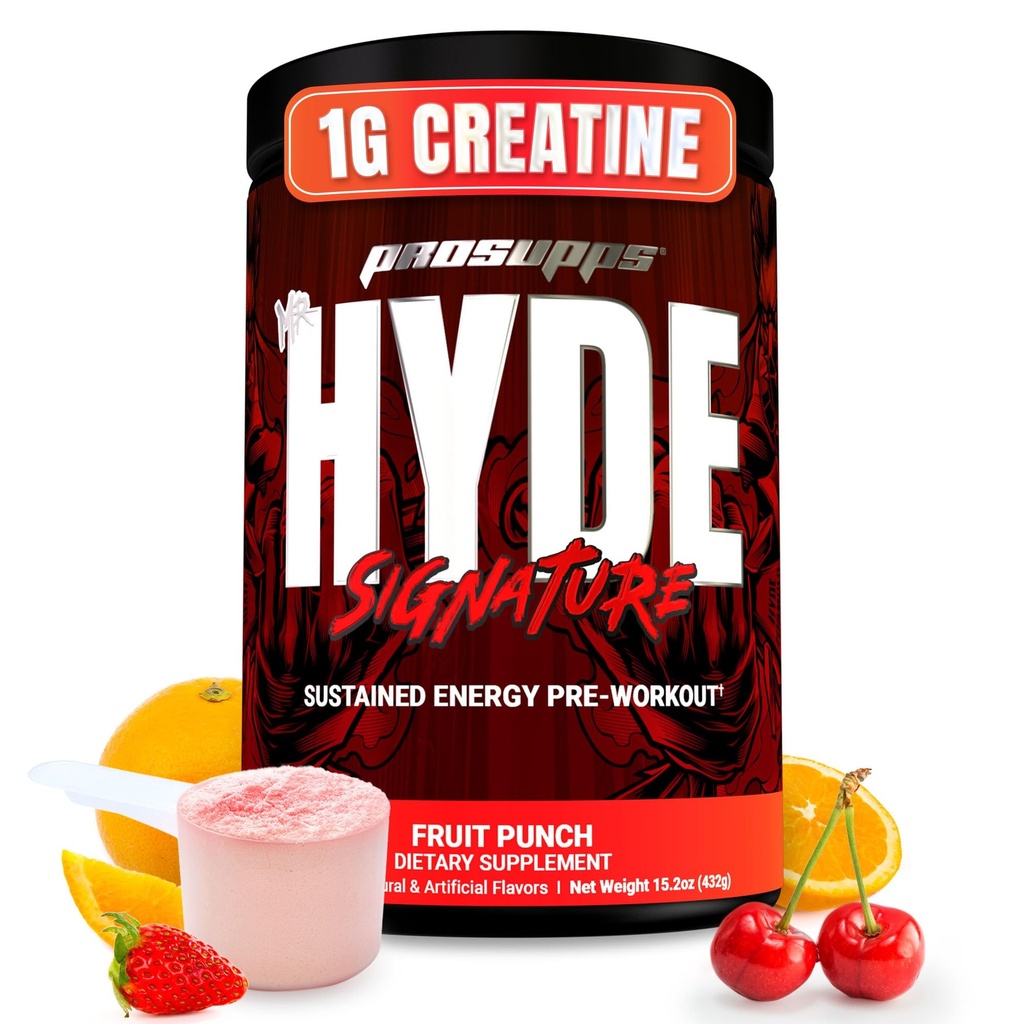 PROSUPPS Mr Hyde Signature Pre Workout Powder with Creatin, Beta Alanine & Caffeine - Performance, Energy & Endurance - Clean Fitness & Gym Supplements for Men & Women (Fruit Punch, 60 Servings)