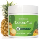 Santo Remedio Colon Plus, Colon Cleanser, Dietary Psyllium Husk Fiber and Probiotics Supplement, 30 Servings, Ananásová aróma