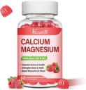 Kalcium Magnézium Zinok Gumies s vitamínom D3 & K2, vysoká absorpcia Magnézium Glycinát Draslík pre imunitné a pokojné náladu, malinová príchuť 60 Gumies