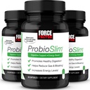 Force Factor ProbioSlim, Probiotický doplnok pre ženy a mužov s probiotikami a extraktom zo zeleného čaju, Znížiť plyn, Bloating, Zápcha, Podpora Tráviace zdravie a zdravie Gut, 30 Počet (Pack of 3)