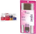 Lipo-Flavonoid deň a noc Tinnitus Relief Combo Kit s vitamínmi, 90 Caplets & Swisspers Premium Cotton Swabs, 300 Počet