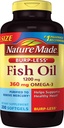 Burp-Less Fish Oil 1200 mg, 200 Softgels, Fish Oil Omega 3 doplnok pre zdravie srdca