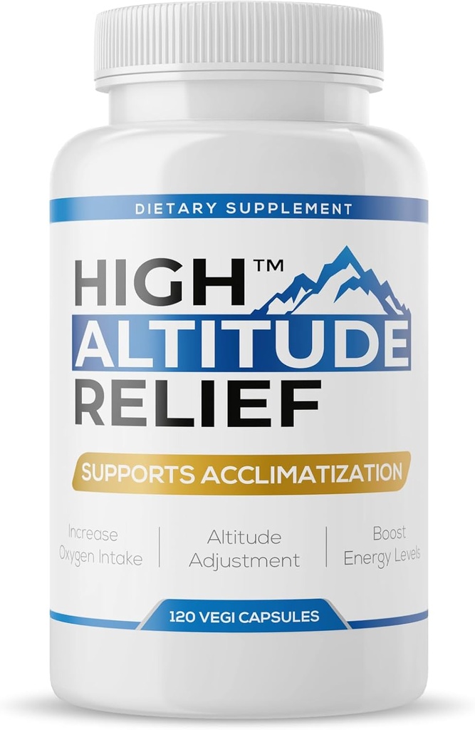 High Altitude Relief (120 ct.) - Colorado # 1 Produkt pre prevenciu chorôb nadmorskej výšky, Znížiť účinky vysokej nadmorskej výšky, Príchody za 2-3 dni, Made in The USA