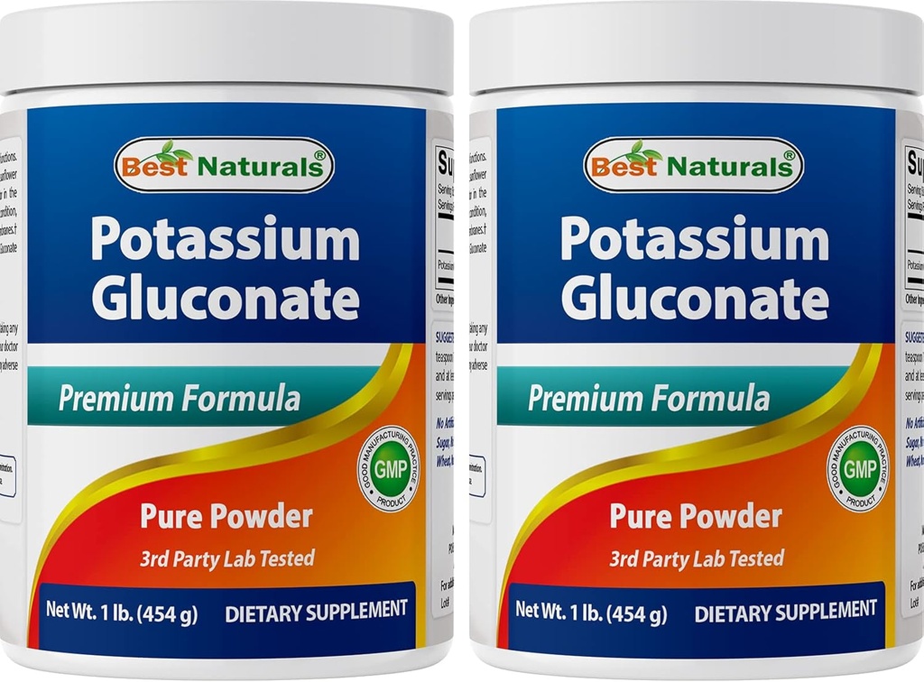 Najlepšie prírodné látky Glukónan draselný 1lb prášok (1 LB (Stoj od 2))