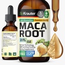 BIO KRAUTER Maca Root Tekuté kvapky - Maca Root Tincture - Vegán, cukor a alkohol bez extraktu 2 Fl.Oz.
