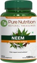 Pure Nutrition Neem Kapsule 700 mg. (Ekvivalentný do 2600mg Neem Leaf Powder and Bark Powder) Non GMO 