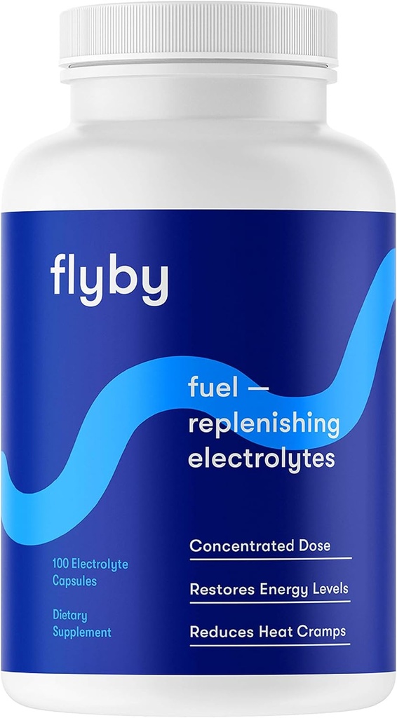 Flyby Electrolyte Replacement Tablety - Tablety a kapsule od Rapid Rehydration, Recovery, Keto & Cramps - Soli, horčík, draslík, sodík - Paleo, Keto a Vegan Friendly - 100 Kapsule