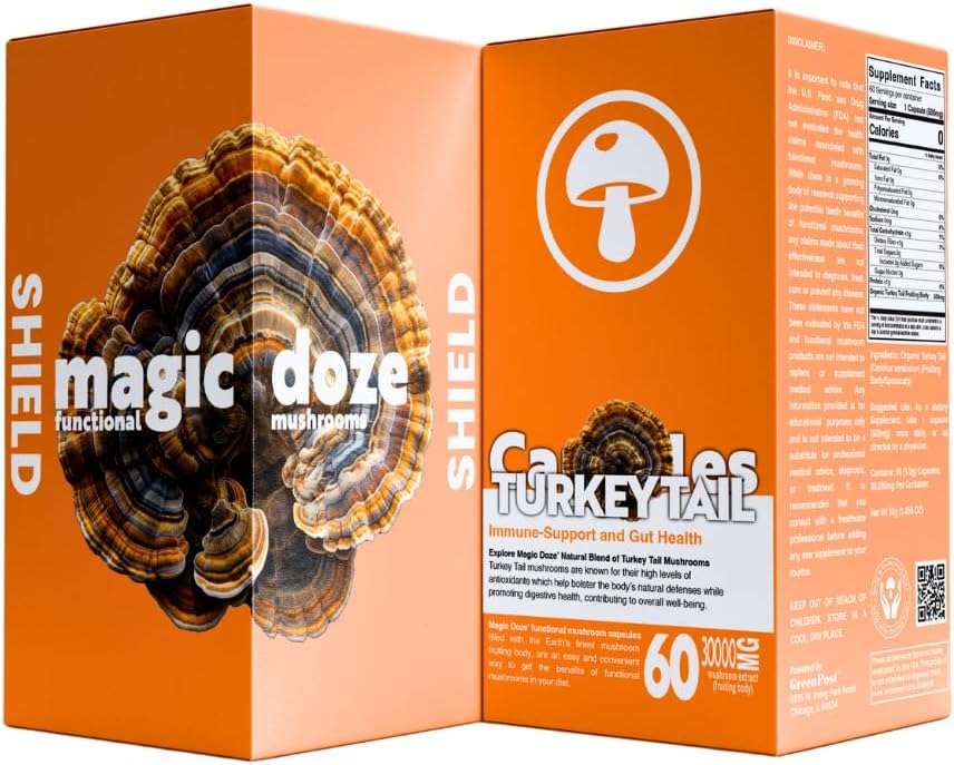 Magic DozeTM Turkey Kapsule chvostovej huby - 60 kapsúl od Immune Support & Digestive Health