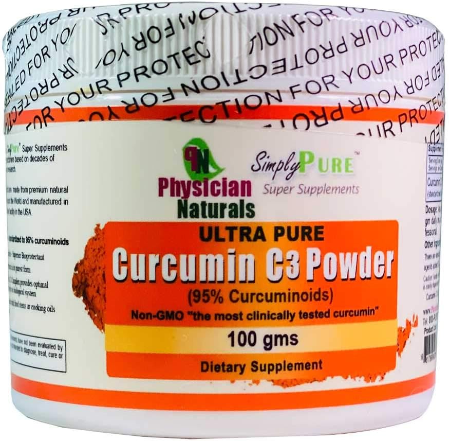 Ultra Pure Curcumin C3 Complex Powder 100% Pure Curcumin Turmeric Extract 100 GMS 11X Absorpcia Podpora kĺbov a imunitné zdravie