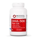 PROTOKOL PRE ŽIVOTNÉ BALANCE DHA-500 - DHA 500mg & EPA 250mg - Rybí olej doplnok - Zdravie a podpora mozgu - Jednoduché trávenie - Non-GMO & Halal - 120 Softgels