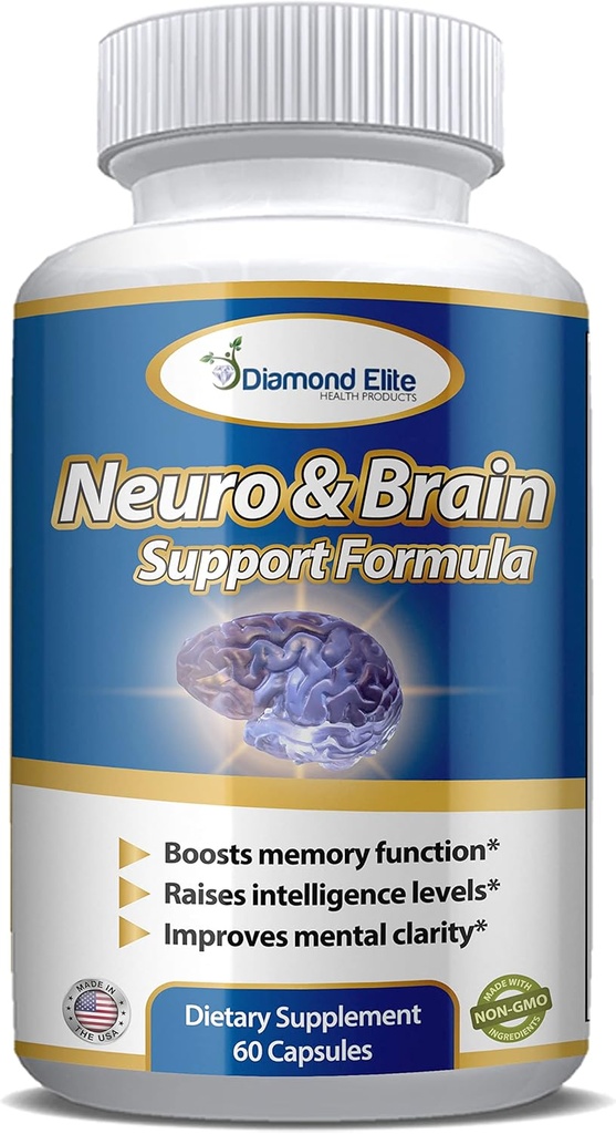 Neuro & Brain Care, Extra sila Mozog doplnok pre pamäť, Zameranie, & Jasnosť - Zvyšuje pamäťovú funkciu, Intelligence Levels & Focus, Premium Brain Health Supplement pre mužov a ženy, 60 Kapsule