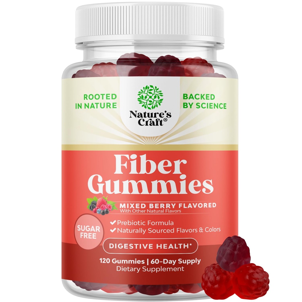 Vláknité Gummy pre dospelých - Cigarety Root Supplement with Prebiotic Support for Gut & Digestive Health - Rozpustné Digestion Kapsule od Žalúdočná regulácia a imunitná pomoc - Bez cukru a Vegan - 120 Počet