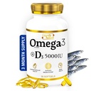 SIGIFY NATURE Omega 3 Fish Oil Supplement with Vitamin D3 5000 IU - 1000 mg Triglycerid Kapsule od Brain Health - Omega3 EPA DHA + VIT D 3-90CT