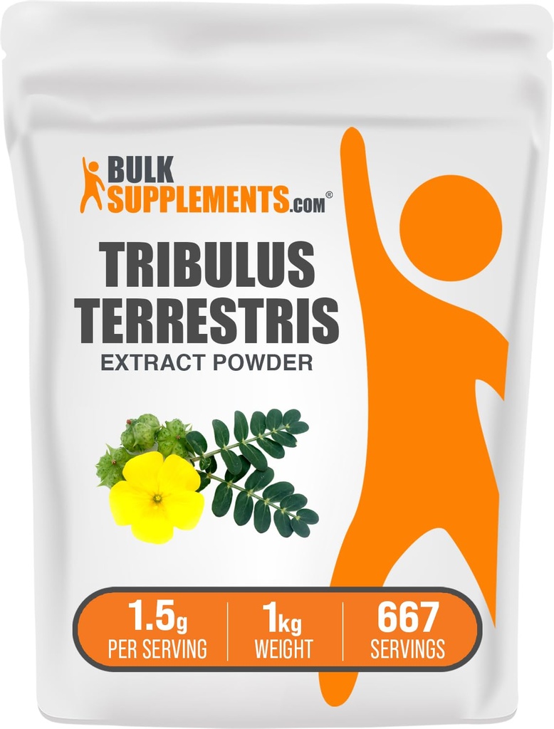 BulkSupplementments.com Tribulus Terrestris Extract Powder - Tribulus Terrestris Supplements, Bylinné doplnky - bez lepku, 1,5 g na porciu, 1 kg (2,2 lbs) (Pack of 1)
