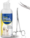 Ušný prášok pre psy trhanie, Dog infekcie uší liečba s 5,5 palca Tweezers zakrivené, Odstránené uši vlasy prášok, osušuje svrbenie uší a uľaviť poškriabaniu