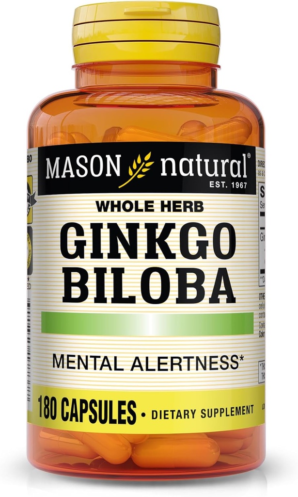 Mason Vitamíny Ginkgo Biloba Kapsule, 180 Počet