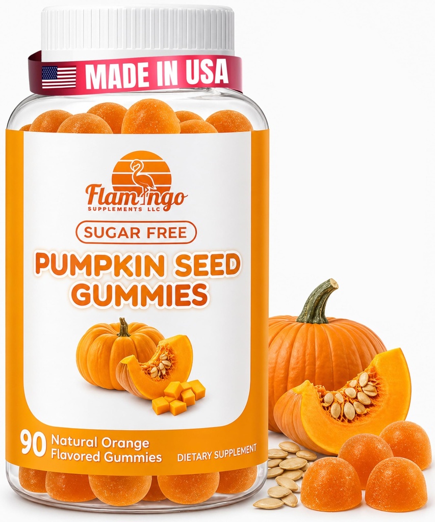 Pumpkin Seed Oil Gummies Sugar-free Prirodzene ochutená- Tekvicové Semeno olej pre rast vlasov, močový mechúr Tract Podpora, Young Skin Supplement - Vegan, Halal Pumpkin Seed Extract- 90 Počet