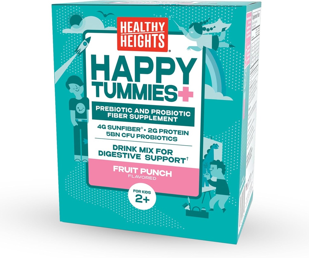 Zdravé výšky Happy Tummies Prebiotické a probiotické Fiber doplnok pre deti veku 2+