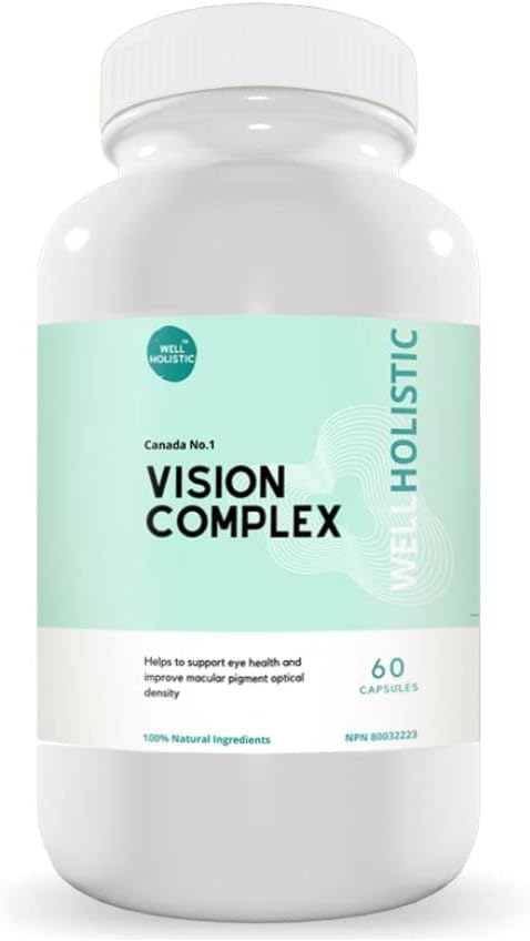 Vision Complex 60 Kapsule - Očné vitamíny a minerály Supplement, Obsahuje luteín, vitamín C, Quercetin, čučoriedky a Citrus Bioavonoidy