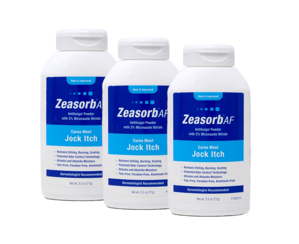 Zeasorb Prášok na antimykotickú liečbu Jock Itch 2,5 Oz (3 balenia)