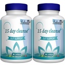 15 Day Cleans, Gut and Colon Support, Advanced 15 Day Gut Cleanse Detox for Women & Men with Senna, Cascara Sagrada & Psyllium Husk, Non-GMO, 30 Kapsule