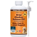 Natural Dog Company Wild Aljašský lososí olej Formula s Omega 3, Rybí olej pre psy Supplement, Skin & Coat Dog Oil, Ichy Relief, Immune Support for Joints & Heart, Food Topper, 32 oz