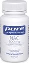 Pure Encapsulations NAC 600 mg - N-Acetyl Cysteine NAC Supplement for Lung Health & Immune Support, Pečeň Support & Antioxidants* - s Freeform N-Acetyl-L-Cysteine - 30 Kapsule