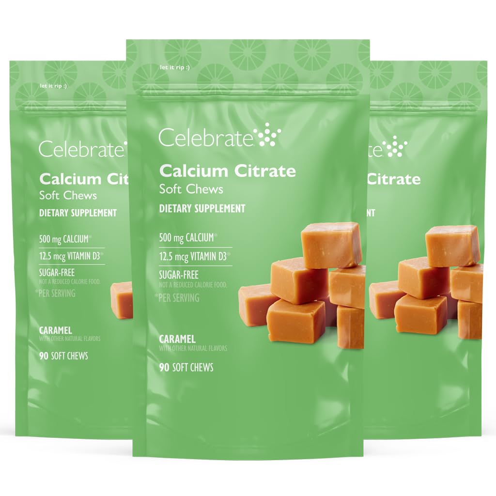 Oslavujte vitamíny Bariatric 500mg Mäkké citráty vápnika s 500 IU vitamínu D3 