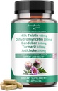 GREENPEOPLE Pečeň čistí Detox a opravy - Sila mlieka Thitle 30X extrakt - Štandardizovaný a koncentrované 80% Silymarin w/vitamin,95% kurkuminoidy & 17+Liver Health Nutrients to Revive & Thrive